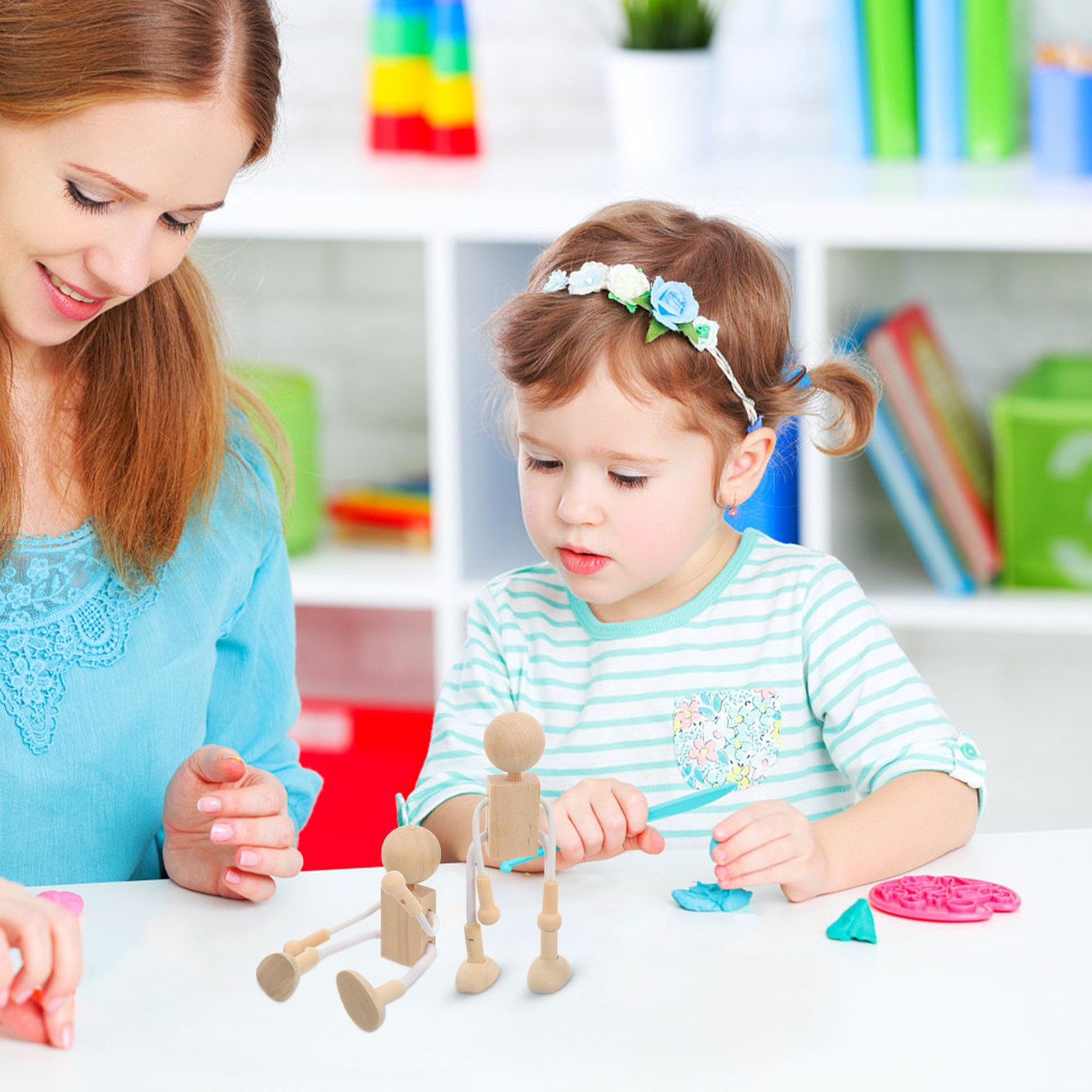 4Pcs Wooden Figure Kit Made of - Art Craft Kit ulasan dan harga