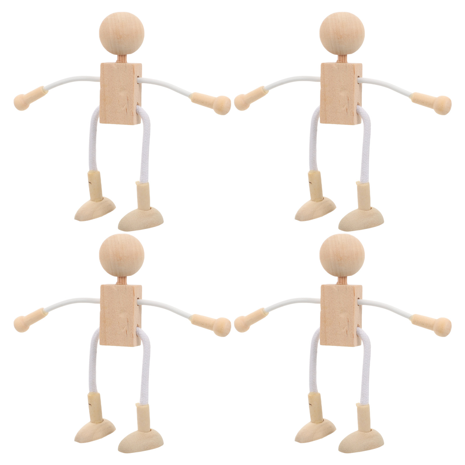 4Pcs Wooden Figure Kit Made of - Art Craft Kit ulasan dan harga