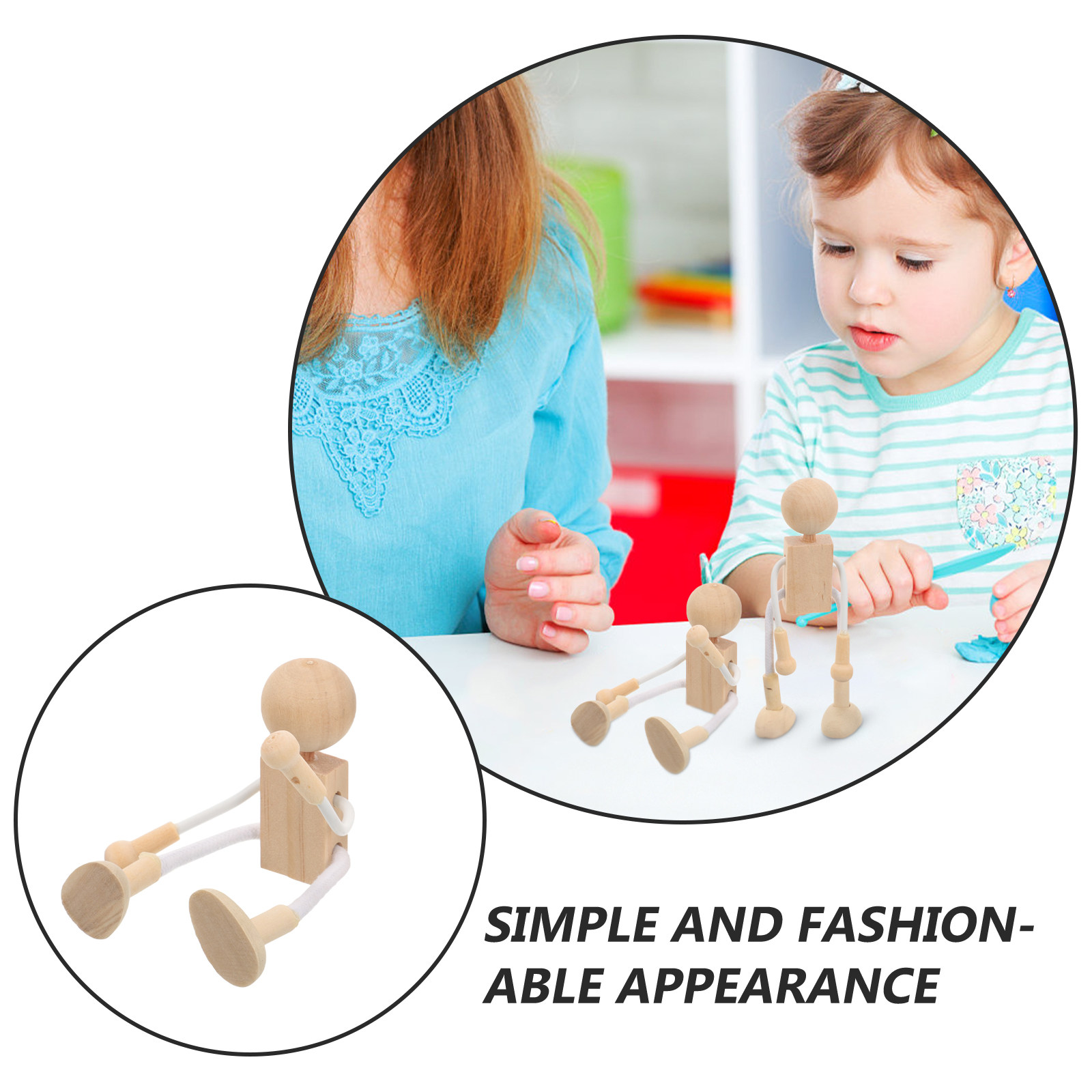 4Pcs Wooden Figure Kit Made of - Art Craft Kit ulasan dan harga