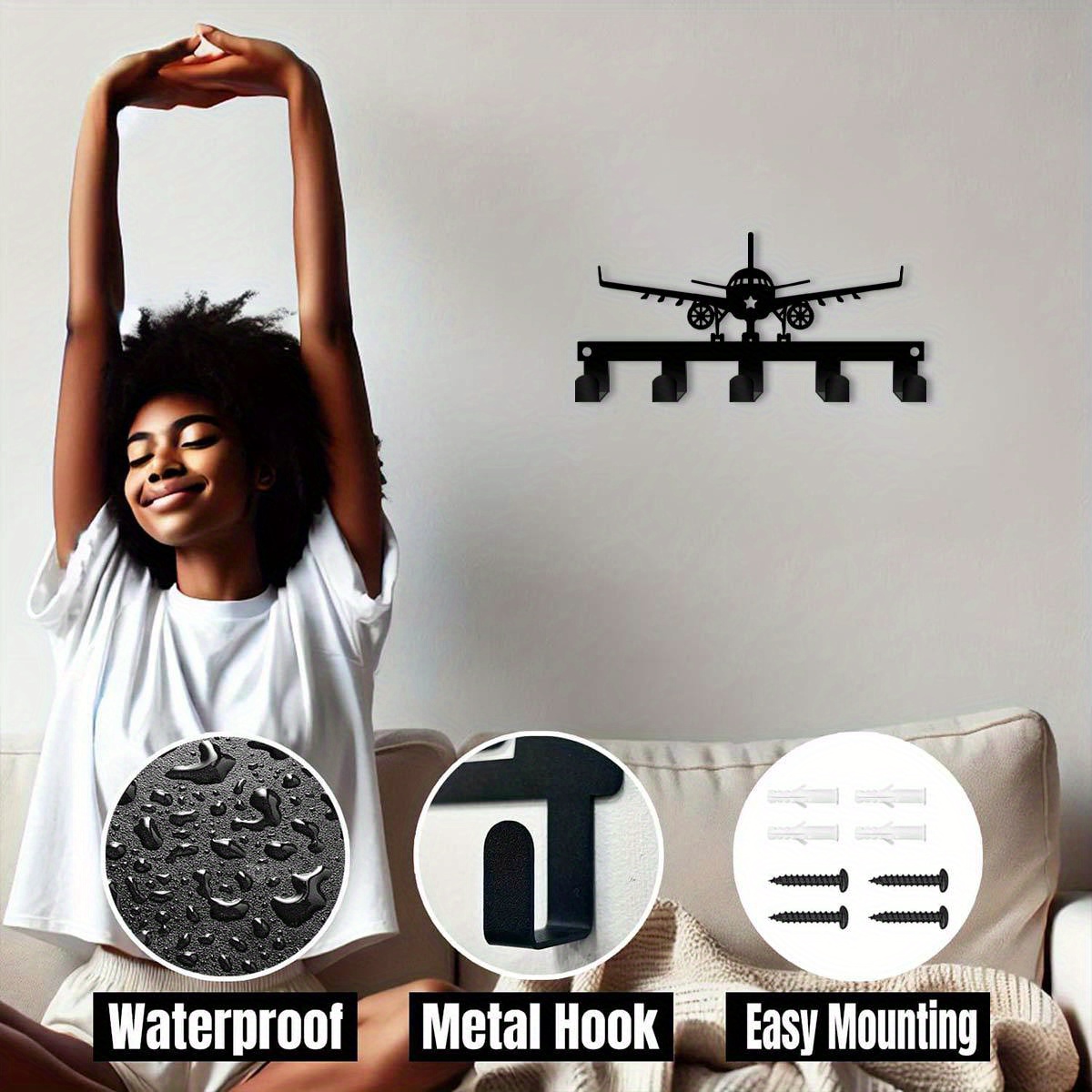 CIFBUY Airplane Metal Wall Art - Art Craft Bar ulasan dan harga