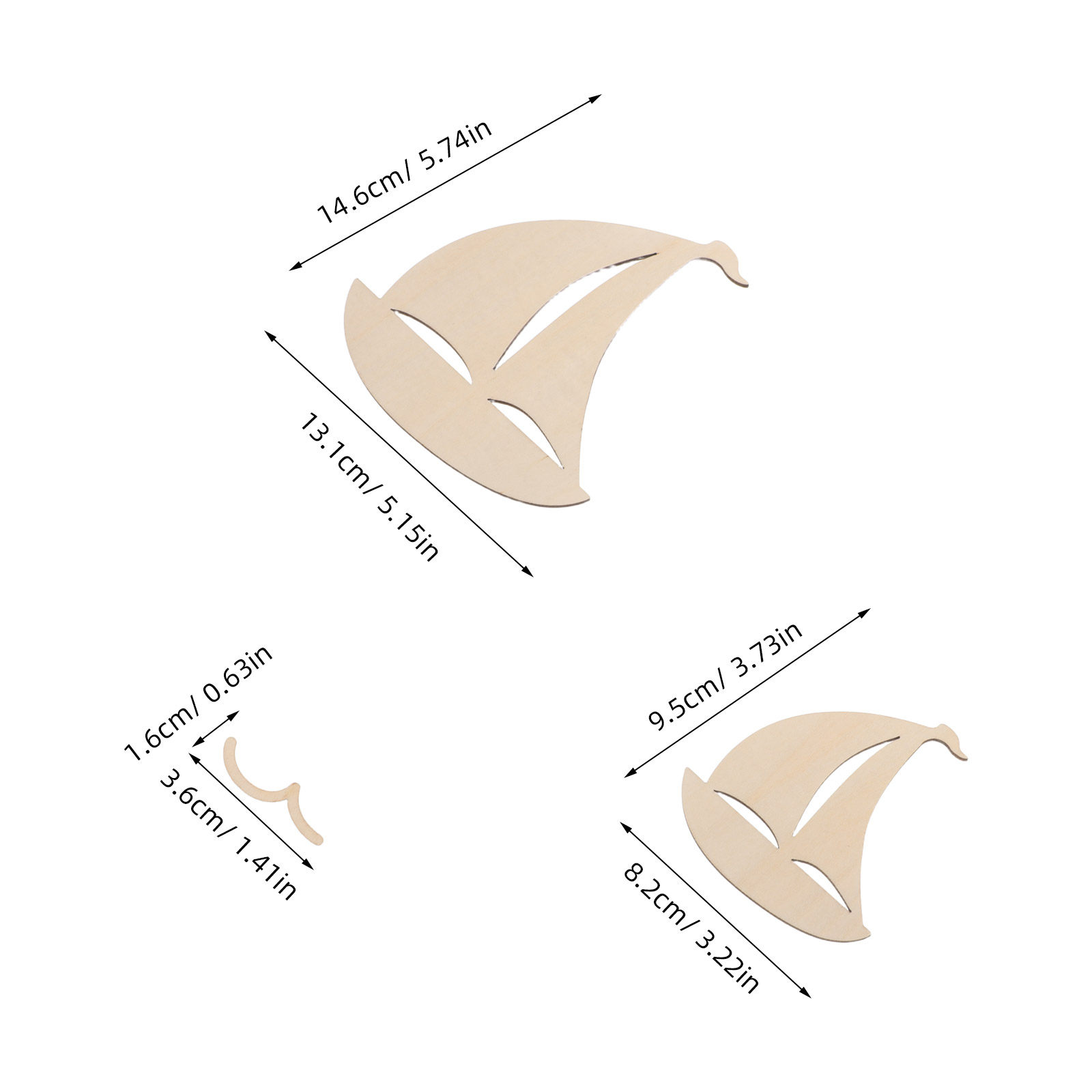 6Pcs Wood Sailboat Cutouts Unf - Art And Craft For Nursery ulasan dan harga