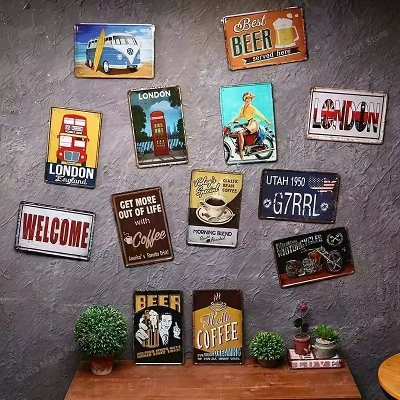 2D Metal Wall Art Sign, Modern - Art Craft Bar ulasan dan harga
