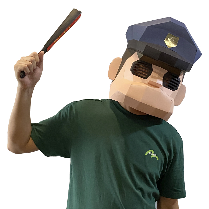 Cartoon Police Mask Paper Mode - Art Craft Cardboard ulasan dan harga