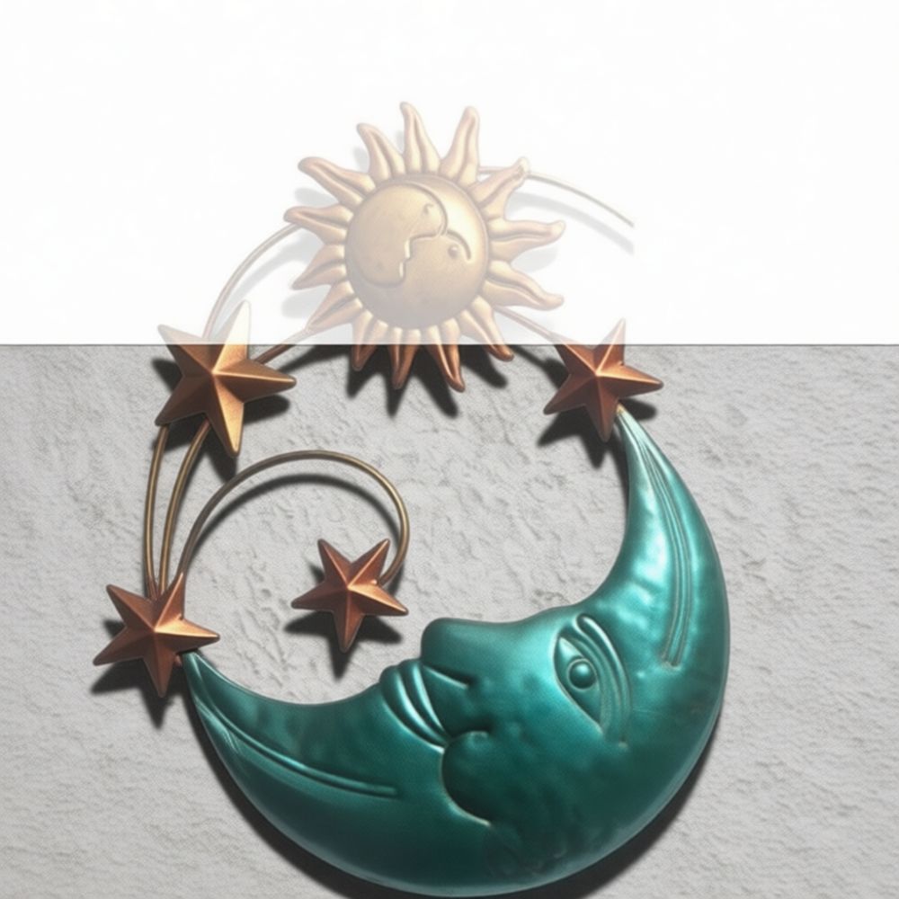 Handmade Iron Metal Moon Face  - Art And Craft For Nursery ulasan dan harga